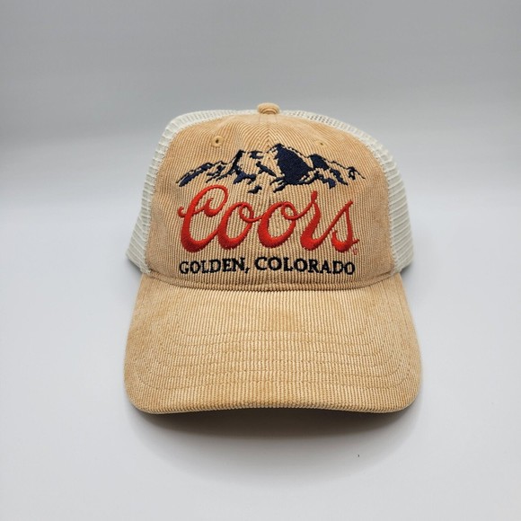 Coors Other - Coors Trucker Hat Mens Womens Snapback Tan Corduroy Adjustable Vintage Style Cap